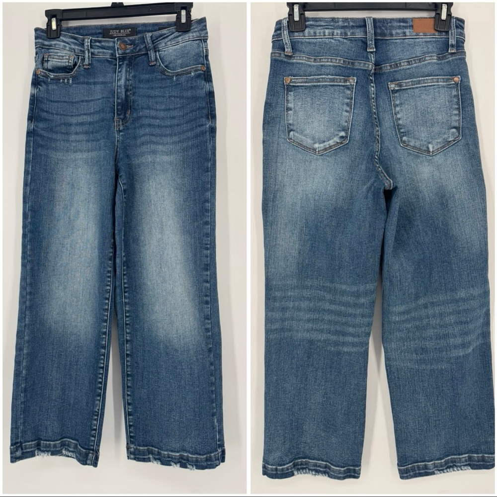 Judy Blue Medium Wash High-Rise Wide Leg Jeans